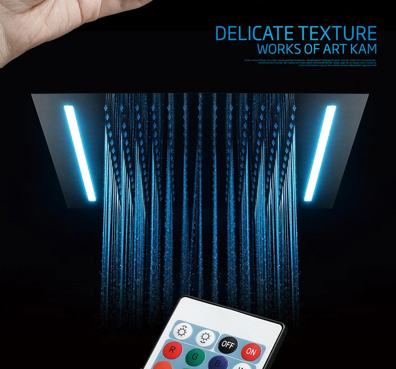 Светодиодный пульт дистанционного управления, квадратная насадка для душа, кран для ванной комнаты, встроенный потолочный Душ, смеситель для душа, набор, полированная отделка