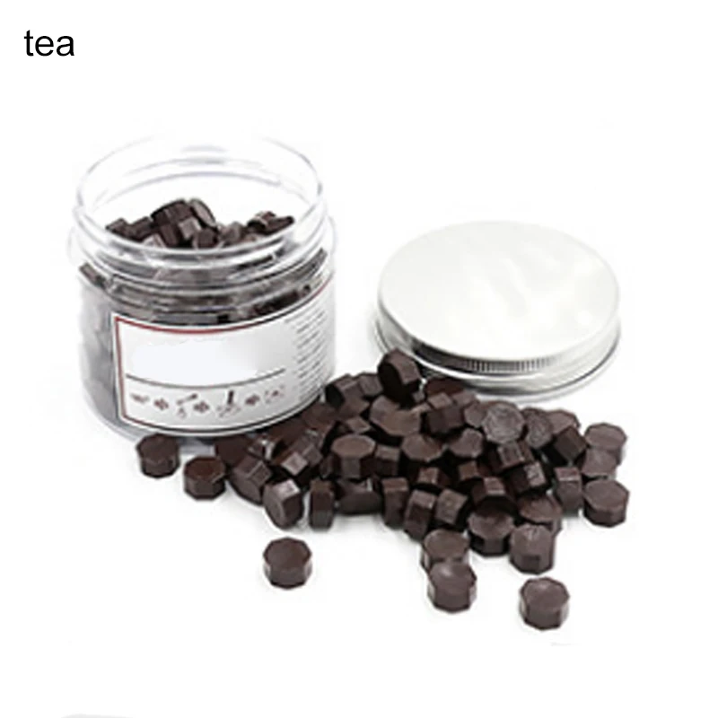 tea 8 цветов 150 шт уплотнительные восковые таблетки бусины Ретро частицы древние уплотнения воск хороший подарок в скандинавском стиле полоски бронзового воска - Цвет: tea