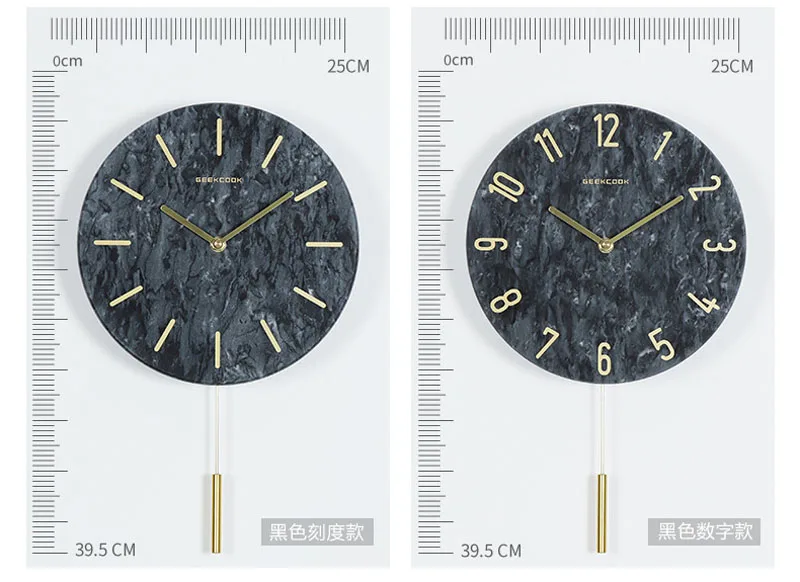 Большой 14 дюймов Silent ретро настенные часы с маятником для гостиная не тикают шум украшения дома