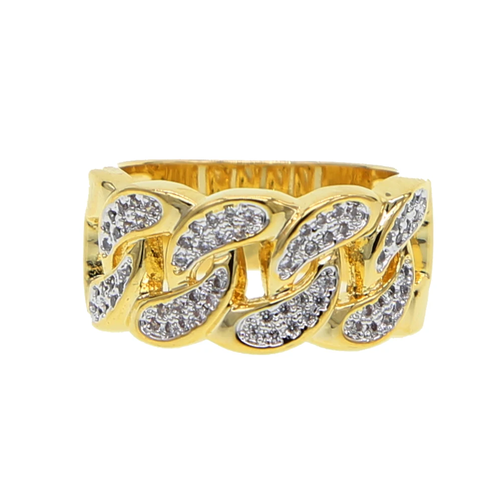 Кольцо мужское золотистое с кубинской цепью 2019 | Украшения и аксессуары