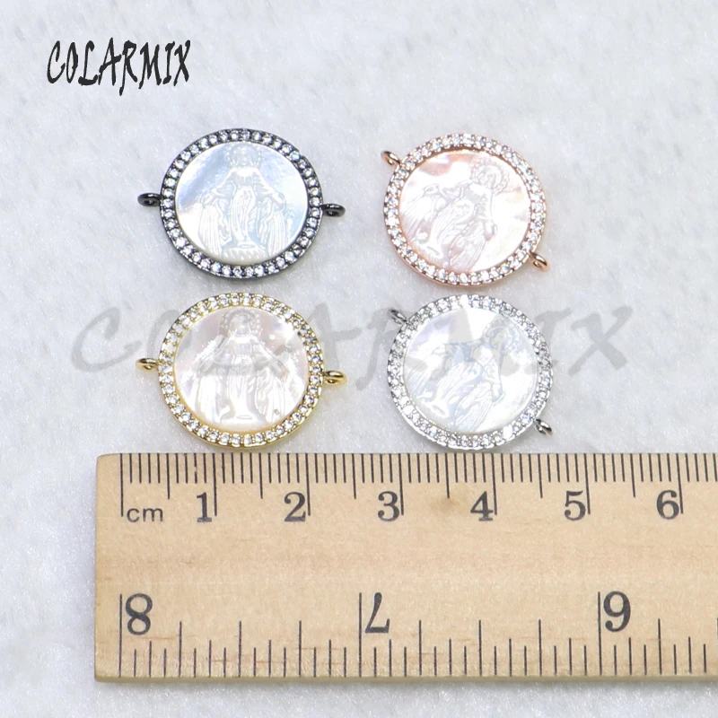 10 pieces shell Virgin Mary pendants connector beads DIY necklace or bracelets jewelry finding 9071 | Украшения и аксессуары