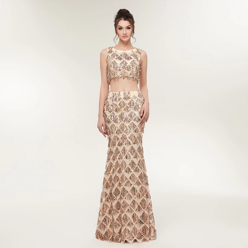 Женское платье с пайетками Forevergracedress для выпускного вечера цвета шампанского