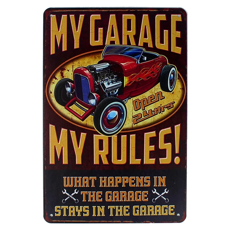 Hot Rod жестяные вывески «Garage» винтажный автомобильный мотор масло металлическая пластина гаражная Стена бар Домашний Арт Декор винтажный Железный плакат Куадрос A-1009 - Цвет: 1037