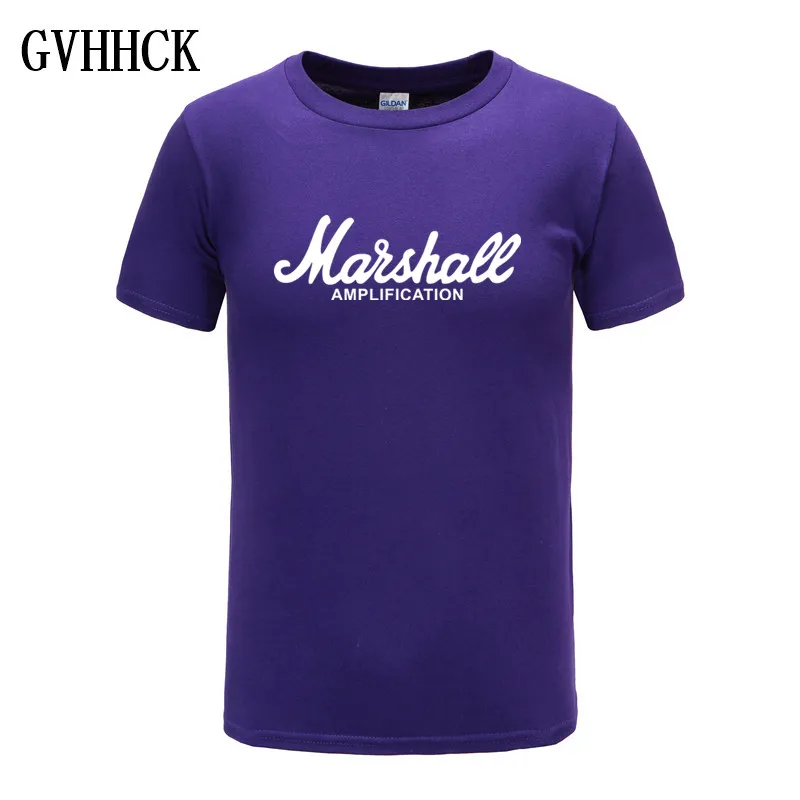 purple Футболка Marshall с логотипом Amps Amplification Guitar Hero Hard Rock Cafe Music Muse, топы, футболки для мужчин, модные футболки Harajuku - Цвет: purple