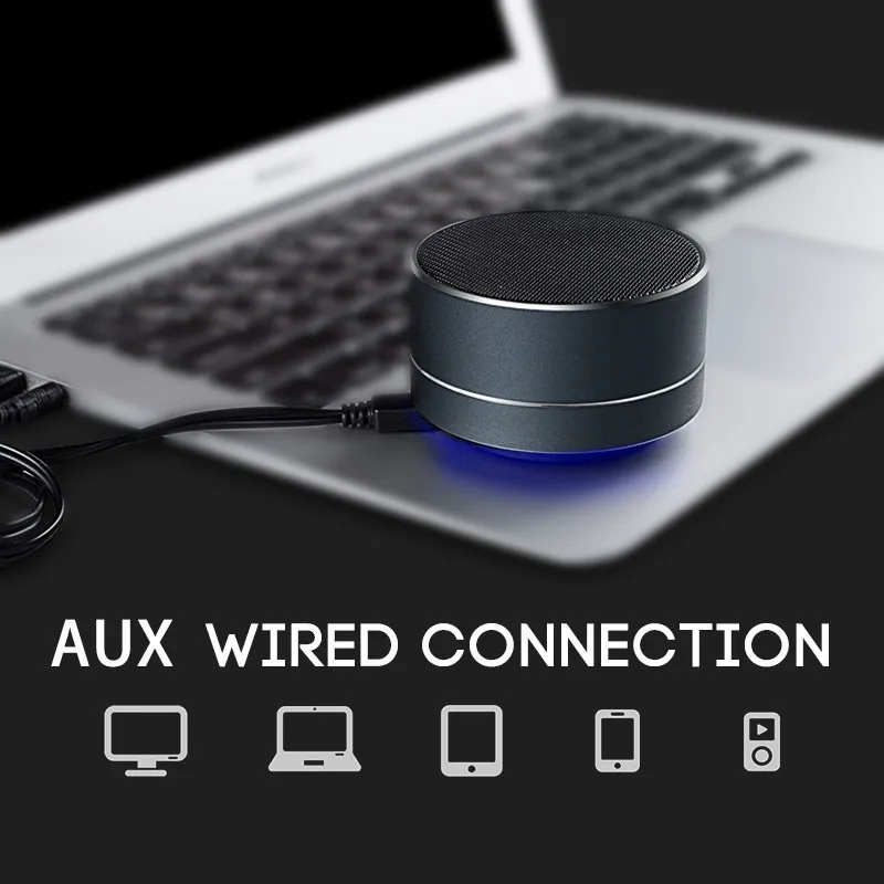 Новый беспроводной Bluetooth динамик Mp3 музыка воспроизведение Led свет Fm радио Aux Tf