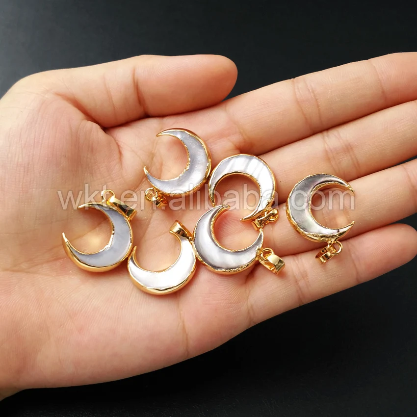 Потрясающие милые маленькие серые подвески в виде полумесяца кулон золотого и