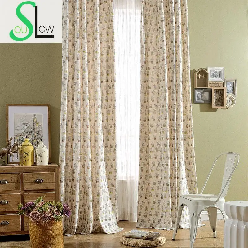Японские современные занавески Slow Soul с героями мультфильмов пасторальные шторы