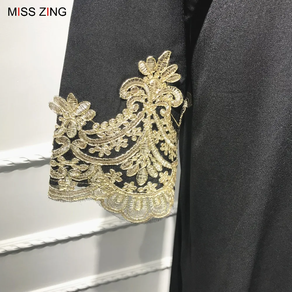 Платье туника Zing moism Abaya длинное платье с аппликацией в виде сеточки кимоно Jubah для