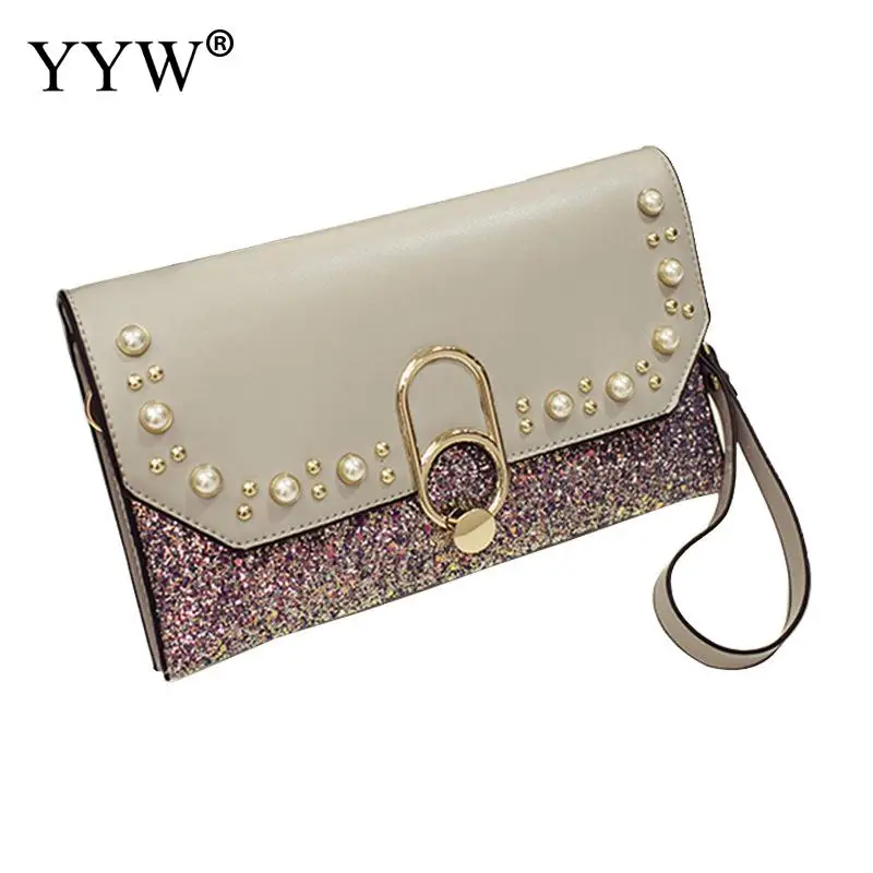 

Женский клатч-конверт из ПУ кожи, с заклепками