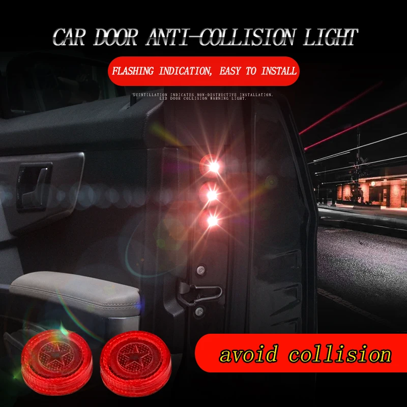

Magnetic Wireless LED Car Door Opening Warning RED Lights Waterproof Strobe Flashing Anti Rear-end Collision Led Safety Lamps