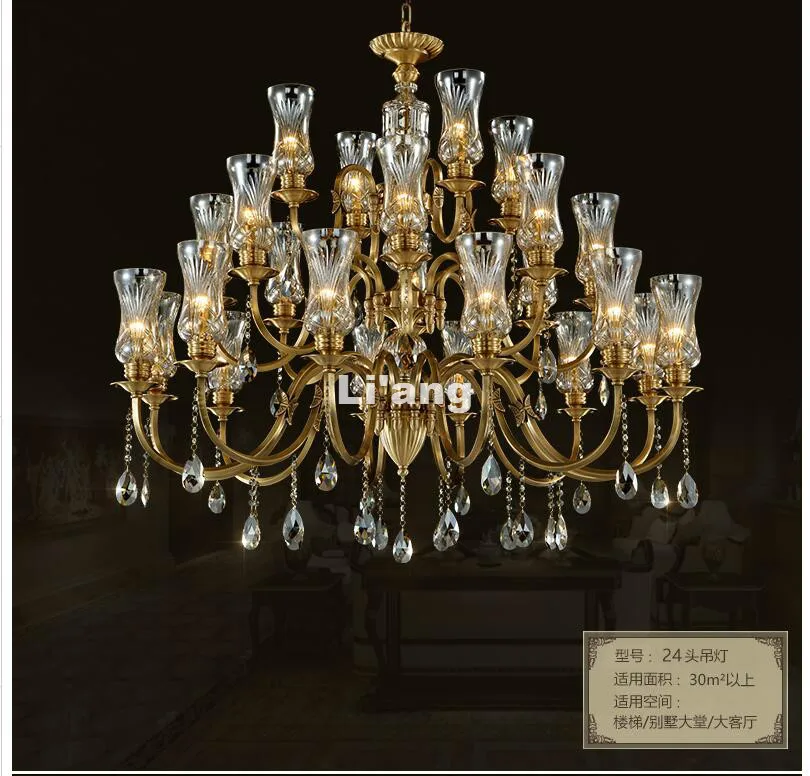 Бесплатная доставка артикул 24 л диаметр 100% см европейская латунная люстра