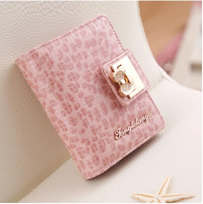 

Fashion Short Lady Wallets PU Leather Women Handbags Moneybags Bow Hasp Purse Cards Holder Brand Design Woman Wallet Burse Bags