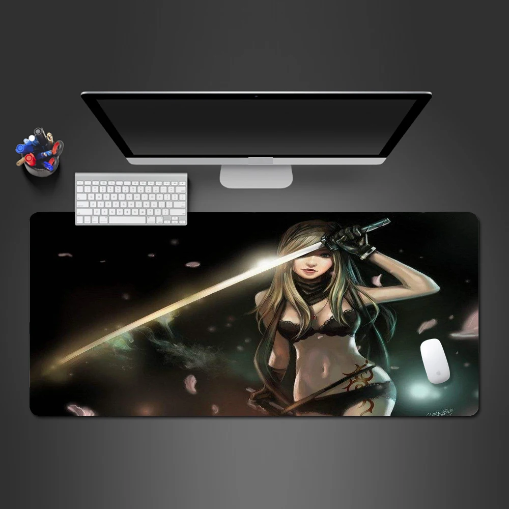 Пикантные меч коврик для мыши с девушкой Горячая кровавый сексуальный мышки игры