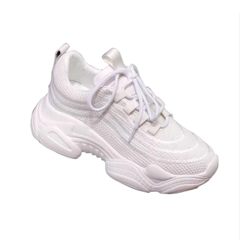 

New women's shoes fall winter fashion Lace-up thick bottom sneakers round head wild breathable women's single shoes