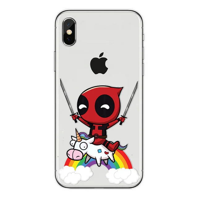 TPU SOFT Deadpool Дэдпул Харли Квинн Чехлы Marvel Мягкий Силиконовый ТПУ Прозрачный чехол для телефона для iPhone 8 7 6 6S Plus 5 5S SE X XS MAX XR Coque Shell - Цвет: TPU SOFT Deadpool
