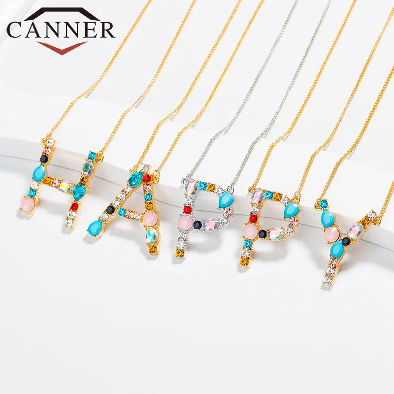 Женское ожерелье с буквенным принтом CANNER разноцветное колье цепочкой naszyjnik collier
