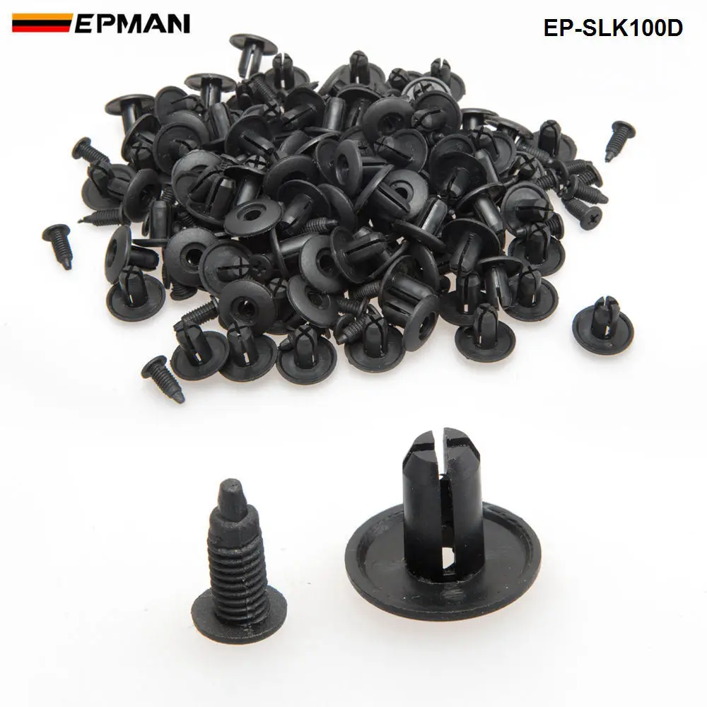 100pcs/LOT 8mm Car Universal Mixed Door Trunk Rack Bumper Expansion Screw Threaded Nail Plastic Interior Clip EP-SLK100D | Автомобили и