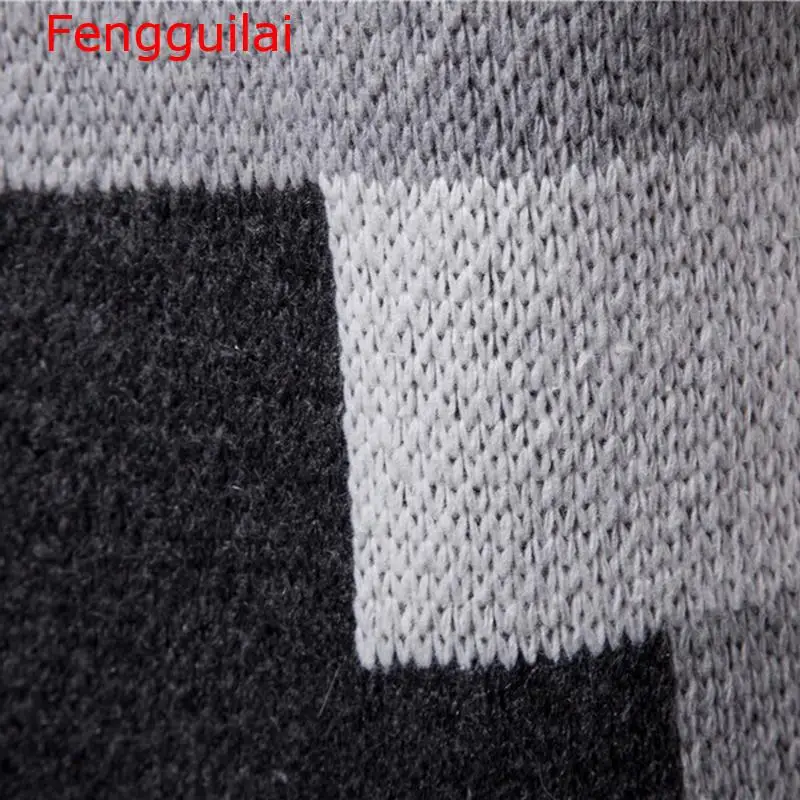 

Fengguilai Fashion Men Casual Sweater 2020 Winter Thick Coat Slim Cardigan Men Hooded Neck Quality Knitted Brand Male Sweaters