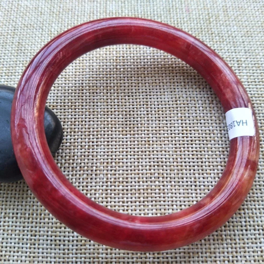 

58-60mm Certified Grade A 100% Natural Red Jadeite JADE Bracelet Bangle 1