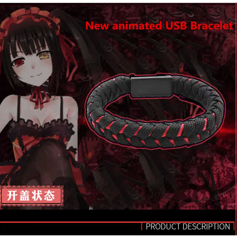 Творческий Аниме USB data line модный браслет зарядное устройство usb браслеты для телефона носимых usb браслет