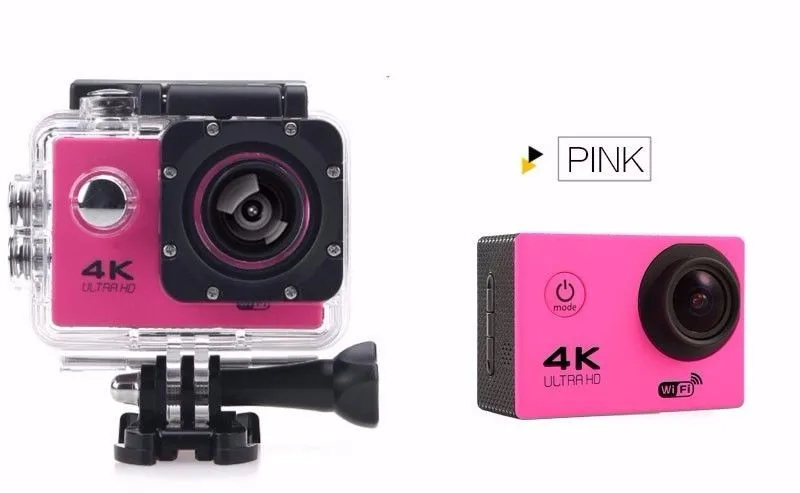 Для HD Mini Wifi Yi 4 K Action Go Pro Камера Подводная Водонепроницаемая цифровая видеокамера Открытый шлем Экстремальный спортивный велосипед микро камера - Цвет: Pink