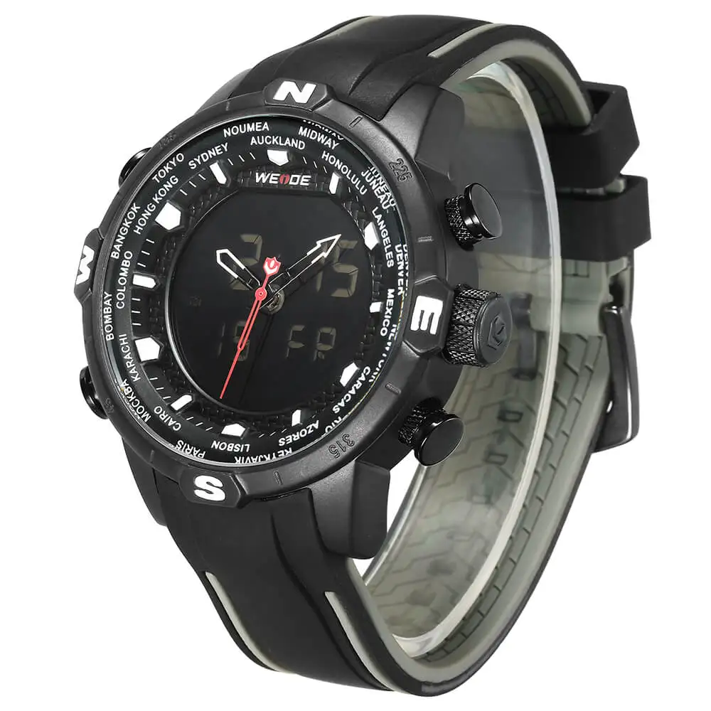 WEIDE оригинальный для ЖК-дисплея цифровые водонепроницаемые мужские часы