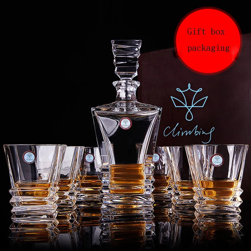 7 шт./компл. Европейская Хрустальная чашка для виски бокалы красного вина пива и