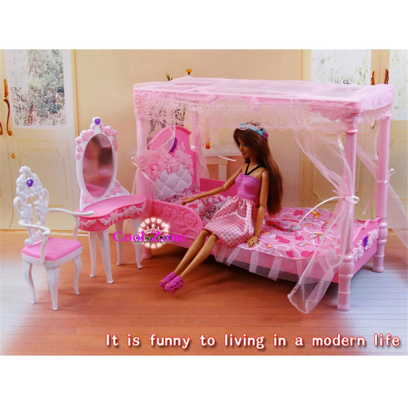 Миниатюрная мебель Dreamy Rose спальня для куклы Барби дом Классические игрушки