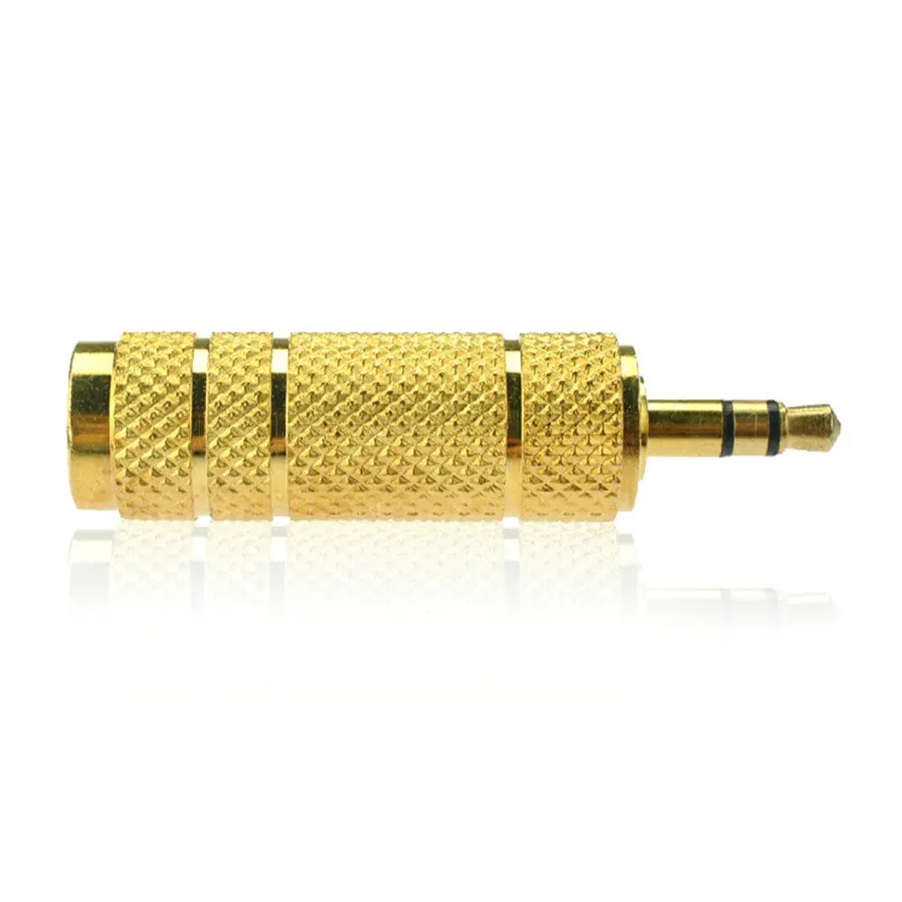 Guitar Gold Plated 3.5mm 1/8&quot Jack Plug to 6.35mm 1/4&quot Stereo Audio Headphone Converter New Shop Promotion | Спорт и