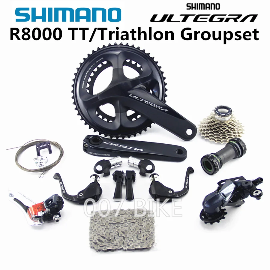SHIMANO R8000 TT/Triathlon Groupset ULTEGRA R8000 переключатель TT дорожный велосипед 50-34 52-36 53-39T 165 170 172,5 175 мм без тормоза