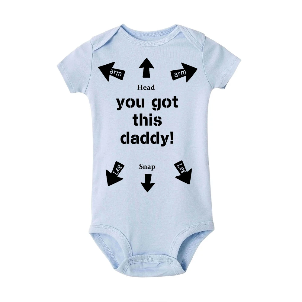 R012-SRPLB Боди для малышей с надписью «You Got This Daddy»; летняя одежда для новорожденных; хлопковый комбинезон для маленьких мальчиков и девочек - Цвет: R012-SRPLB