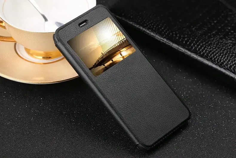 Лидер продаж Мода Smart оригинальный вид окна флип PC кожаный чехол Fundas на Huawei Honor 9