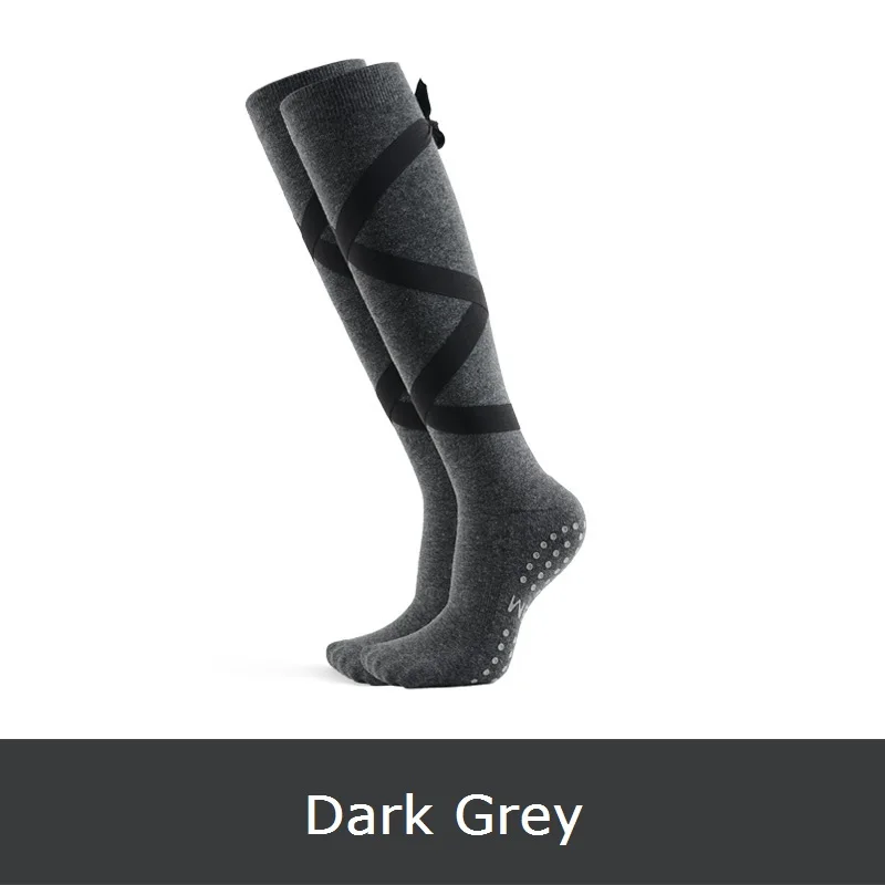 MKYG1808 MEIKANG Brand Women Long Tube Yoga Socks With Strap Ant-Skid Wear-Resistant High-Quality Dance Pilates Floor Socks