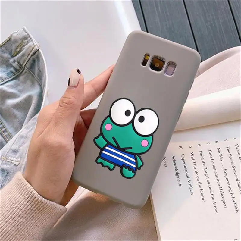 Тонкий мягкий чехол из ТПУ ярких цветов с 3D рисунком лягушки для Samsung S20 S8 S9 Plus S10e A6