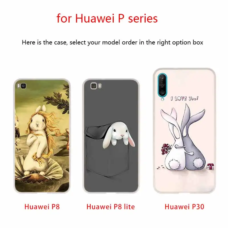 Мягкий чехол для Huawei P40 P30 P20 Pro P10 Lite e Plus P Smart Z 2020 2019 с милым кроликом | Мобильные