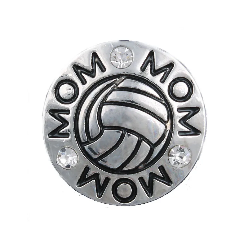 Смешанные стили футбол бейсбол мама Спорт металлические кнопки подходят 18 мм 20