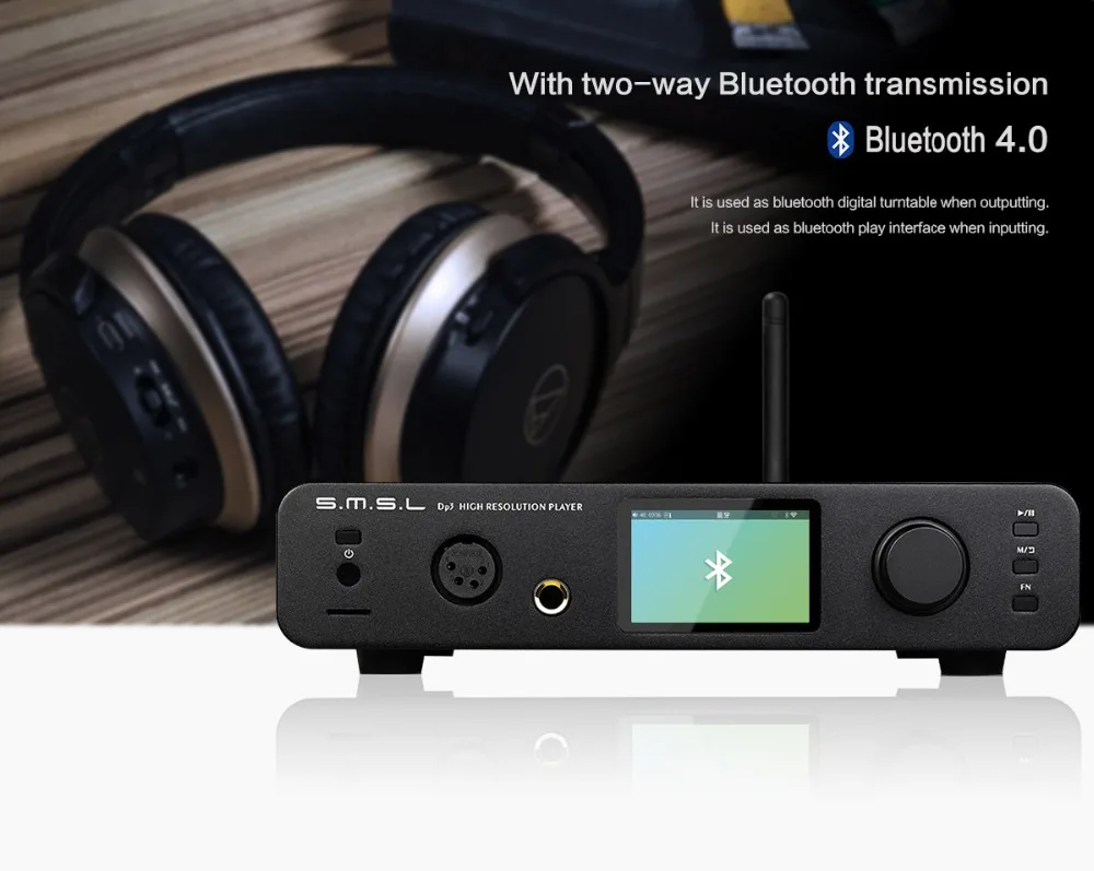 SMSL DP3 Настольный сбалансированный ЦАП Auido усилитель ES9018Q2C USB ЦАП DSD цифровой плеер Hifi усилитель Bluetooth аудио усилитель