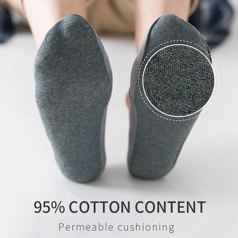 Ультра-тонкие шелковые короткие низкие хлопковые незаметные носки для мужчин