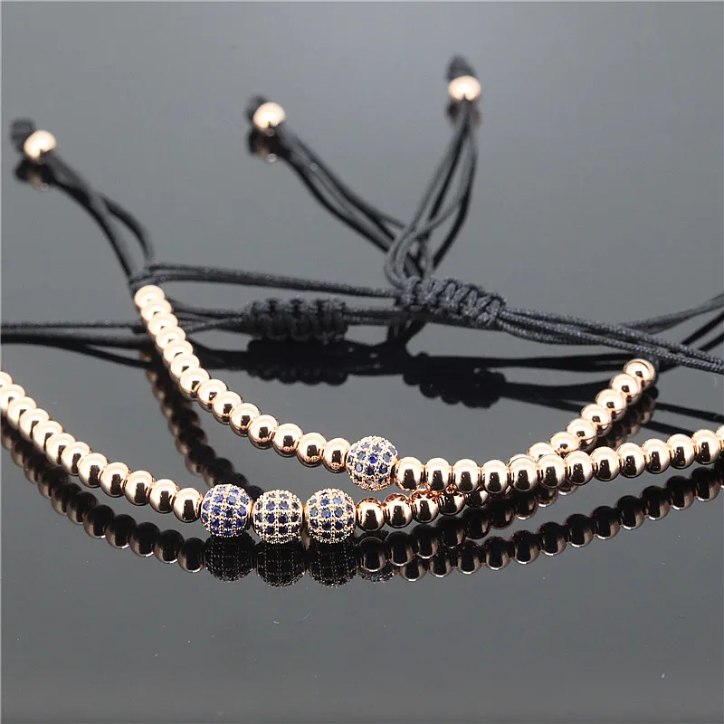 2 шт. брелки, Anil arjandas MACRAME Браслет Fit Для мужчин 4 мм Медь бусины 6 мм Micro Pave CZ Briading регулируемый браслет