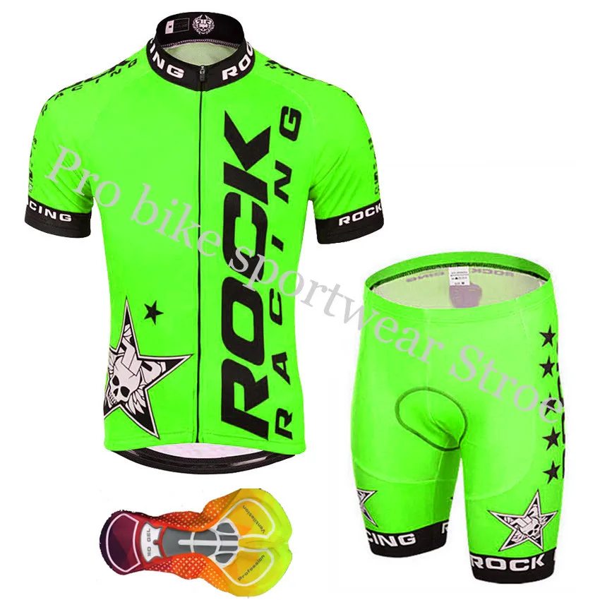Cycling jersey set 4 Rock racing, новинка, футболка для велоспорта с коротким рукавом, комплект, летняя одежда для велоспорта, быстросохнущая одежда для велоспорта, Майо, Ropa ciclismo - Цвет: Cycling jersey set 4
