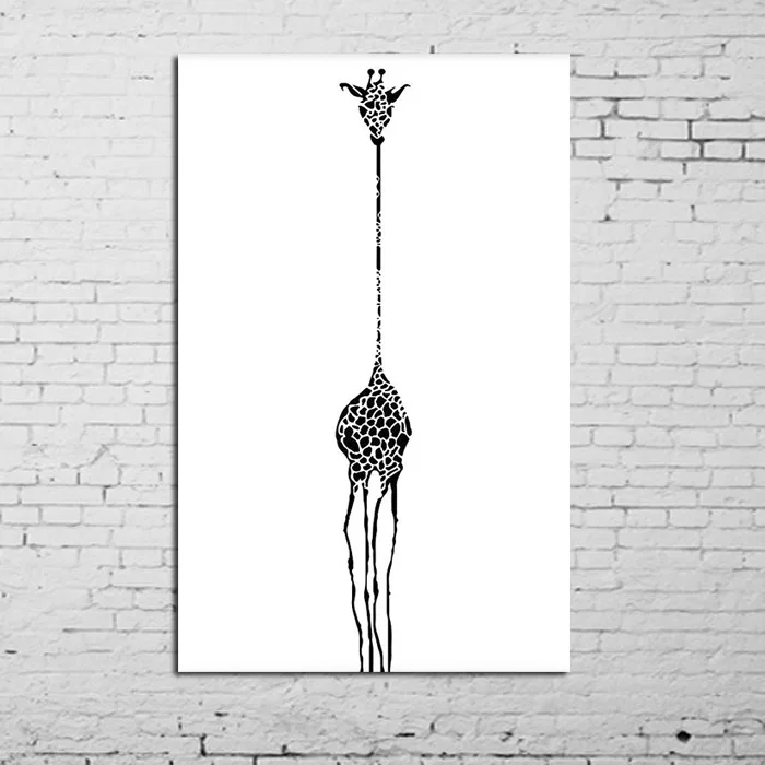 100% роспись вручную акриловая картина маслом пятнистым жирафом современная с