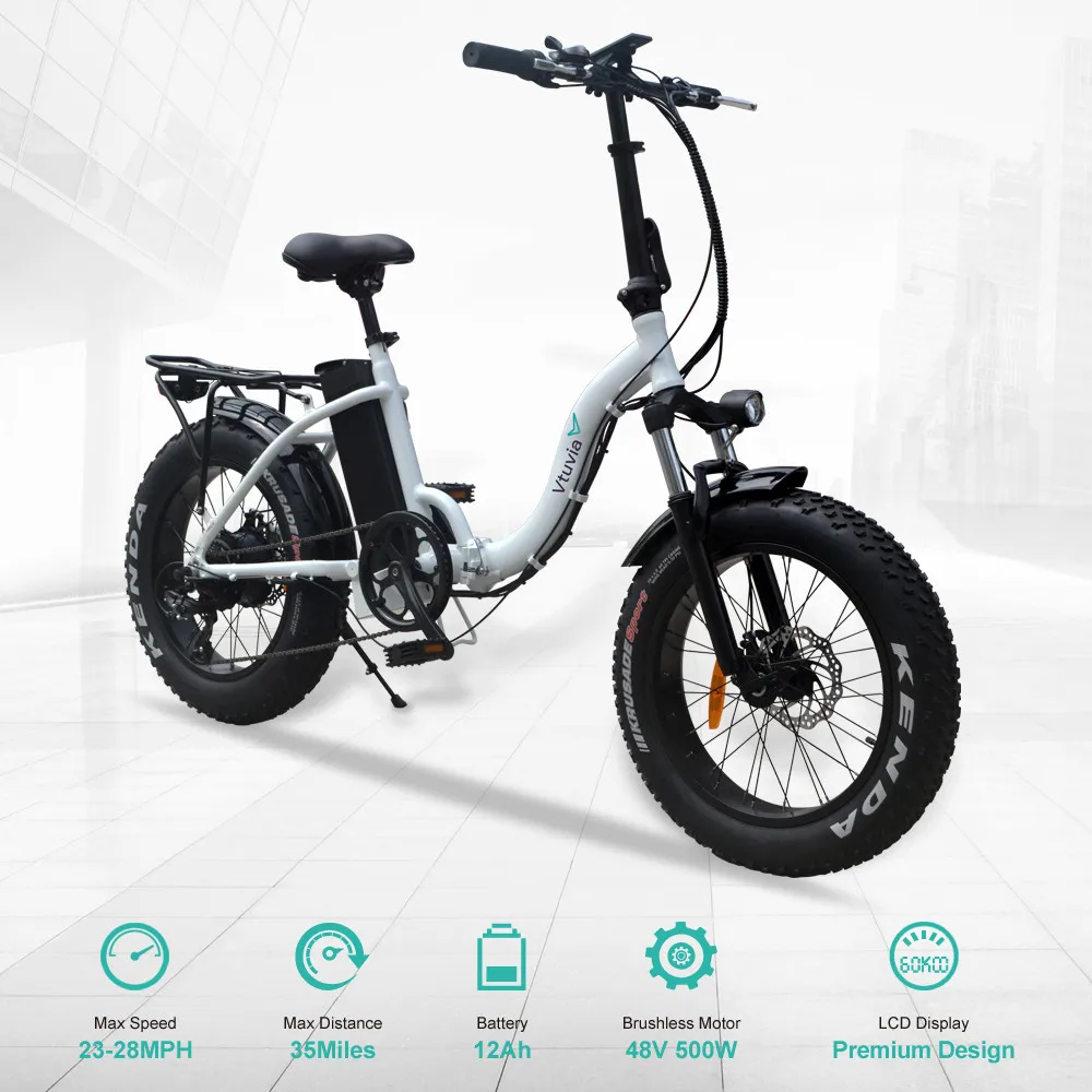 VTUVIA Лидер продаж сквозной 20 &quotfat tire складной e bike 500 Вт 48 В батарея пляжный электровелосипед с задней