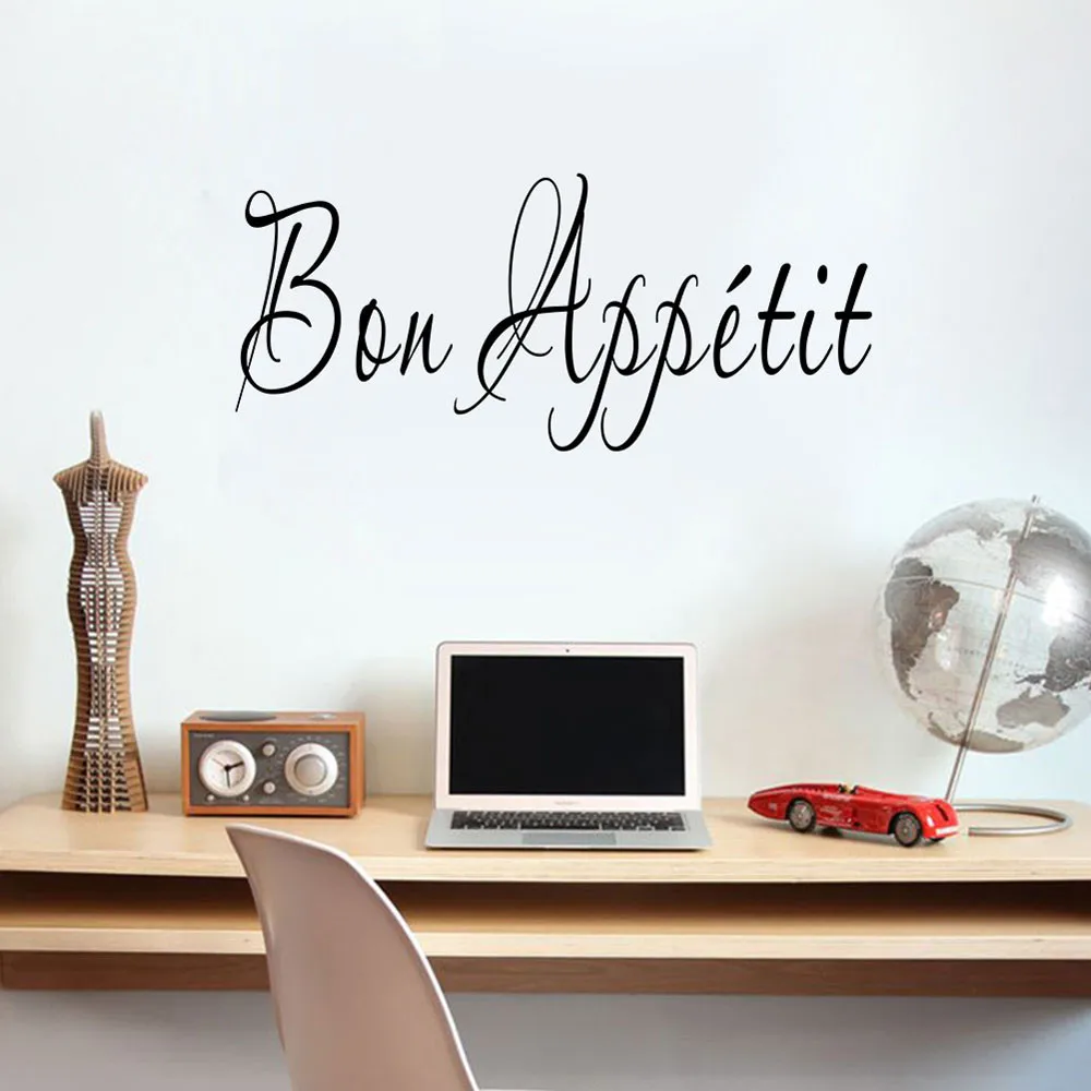 1 шт. виниловые наклейки на стену с цитатой Bon Appetit декор для столовой кухонные