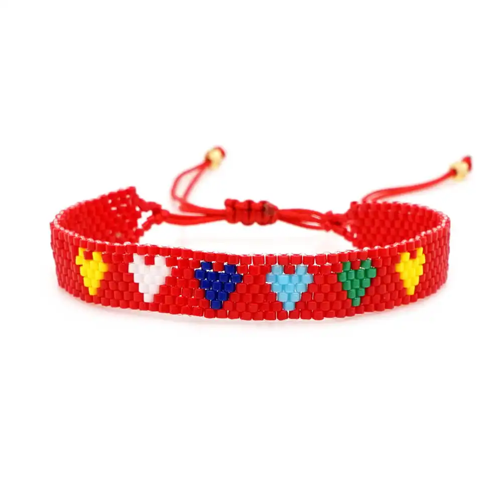 Go2boho MIYUKI браслет для женщин красное сердце браслет любовь Pulseras Mujes ювелирные изделия Пара ручной работы подарок на день Святого Валентина