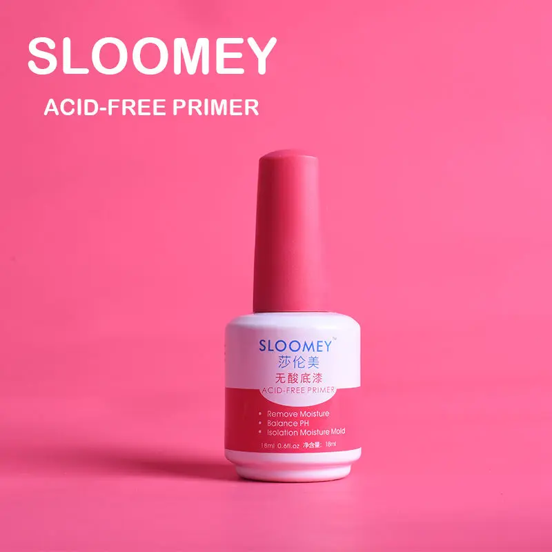Acid-free primer SLOOMEY 18 мл верхнее покрытие УФ-гель для ногтей профессиональный зеркальный замачиваемый УФ светодиодный гель матовый лак для ногтей без протирания верхнее покрытие гель для ногтей - Цвет: Acid-free primer