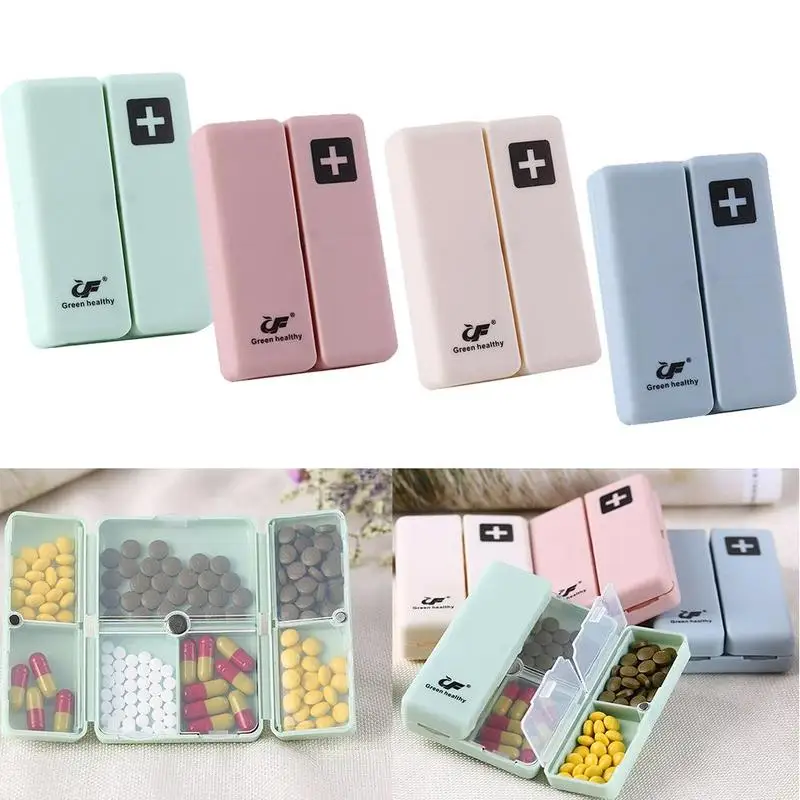 4 цвета Еженедельные Таблетки коробка для магнитом крышкой хранилище Разделение