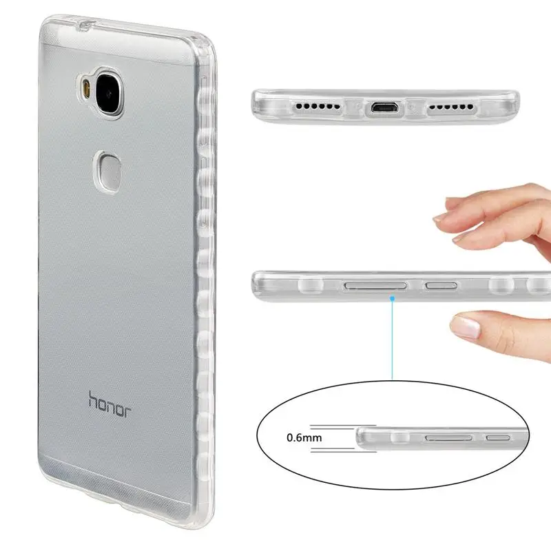 Для Huawei Honor 5X чехол Коке Чистый Прозрачный Силиконовый противоударный