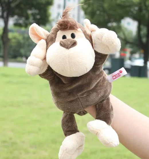 

Super cute 1pc 30cm lucky monkey hand puppets plush game doll stuffed toy children baby infant sleeping gift