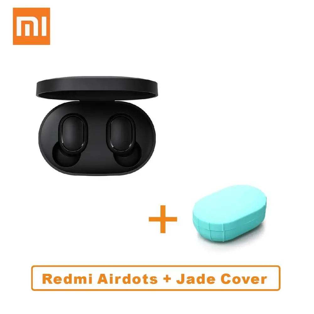 CN Add Jade Cover Xiaomi Redmi Airdots TWS Bluetooth наушники стерео бас BT 5,0 Eeadphones с микрофоном Handsfree наушники AI управление IPX4 - Цвет: CN Add Jade Cover