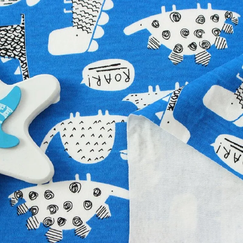 Dinosaur Printed Combed Cotton Fabric Jersey DIY Sewing A-Class Baby Interior Cover Bed Textile Material | Дом и сад